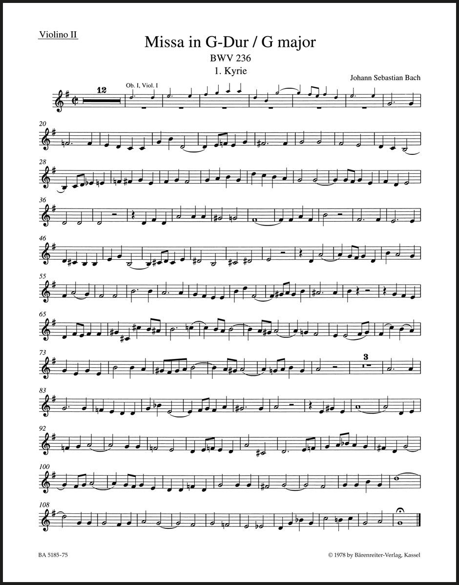 Bach: Mass in G Major, BWV 236