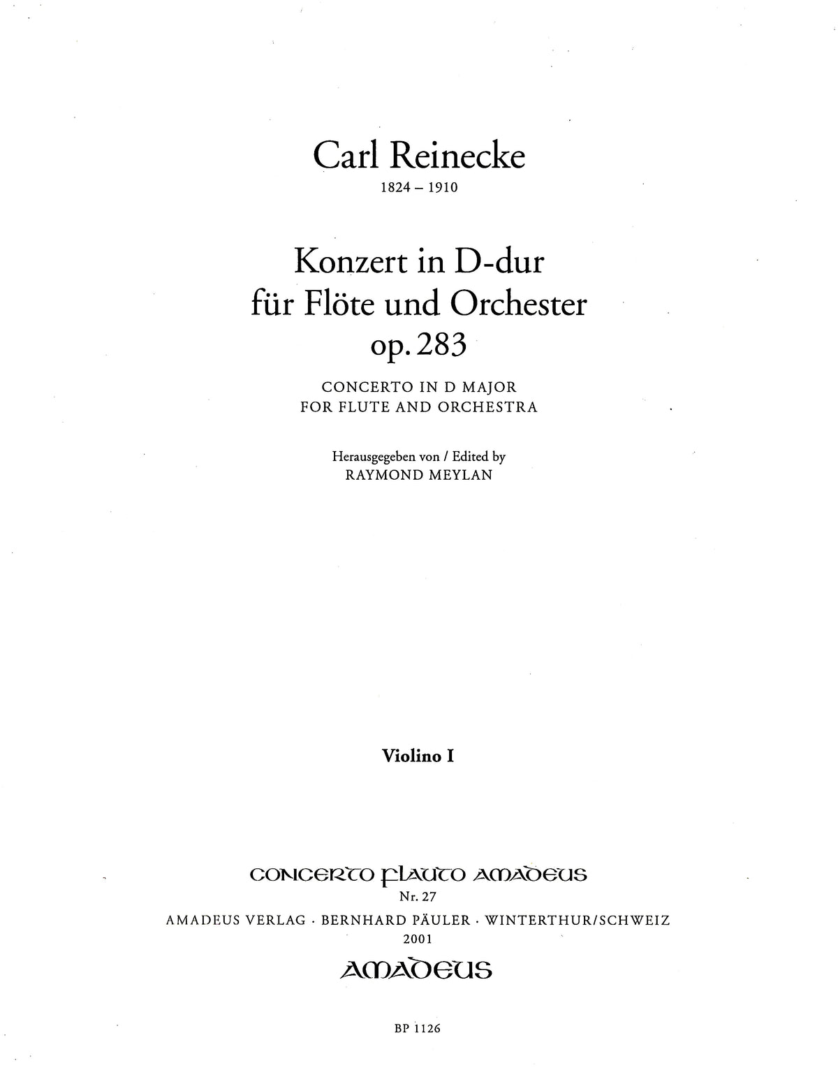 Reinecke: Flute Concerto in D Major, Op. 283
