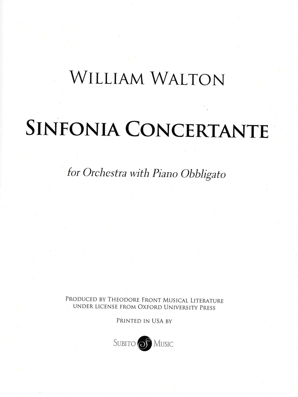 Walton: Sinfonia Concertante (Original Version)