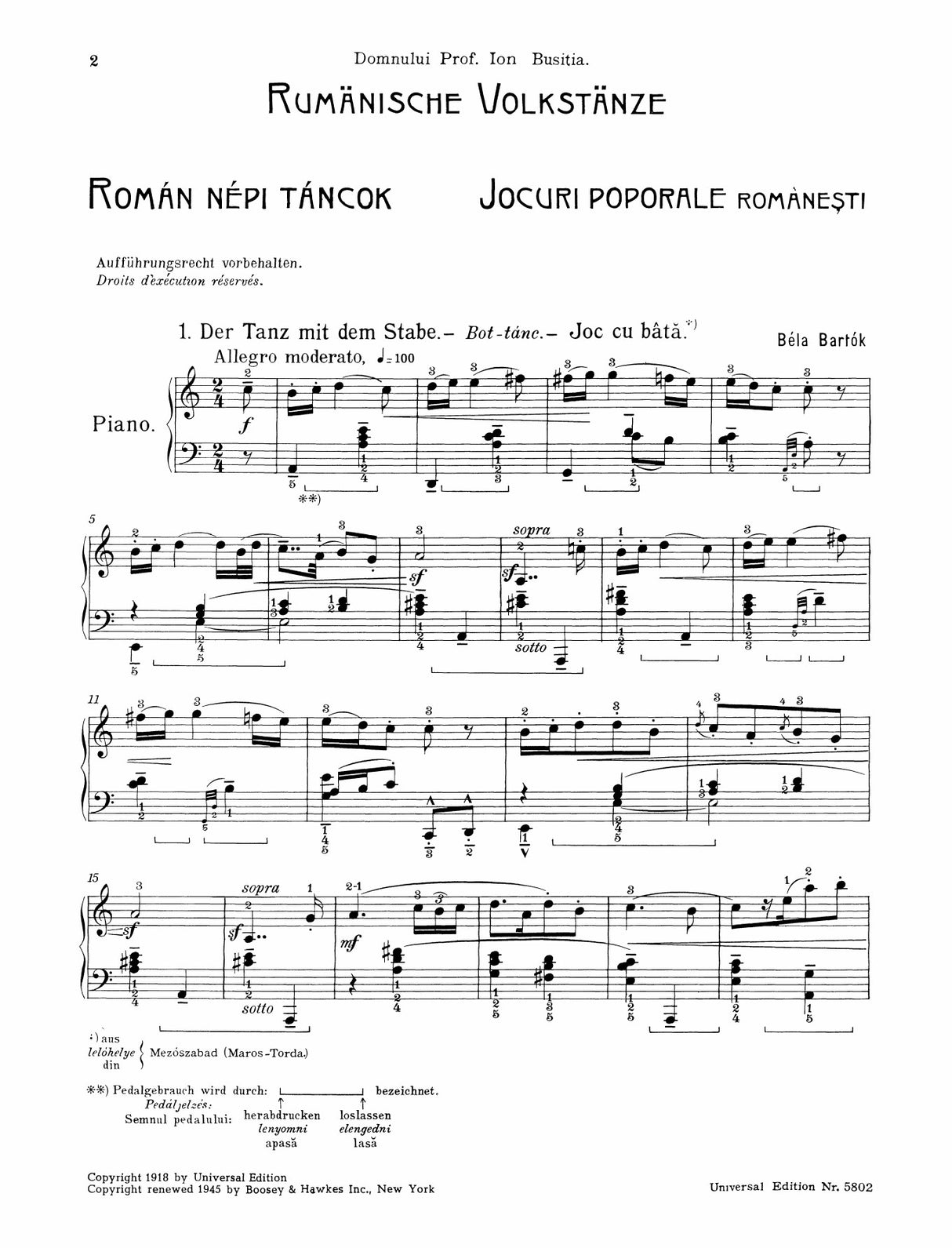 Bartók: Romanian Folk Dances