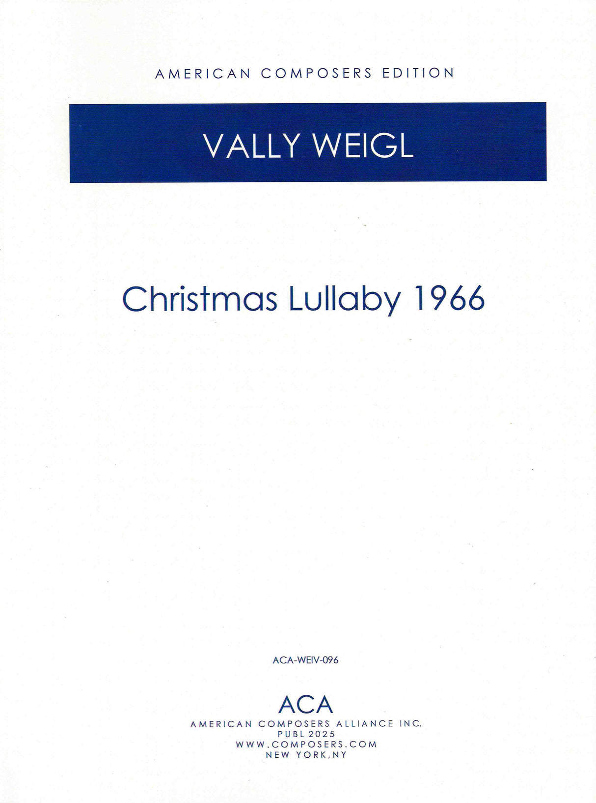 V. Weigl: Christmas Lullaby 1966