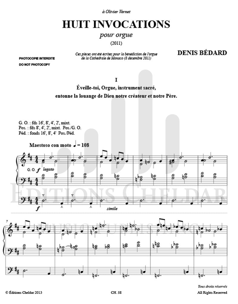 Bédard: Huit Invocations