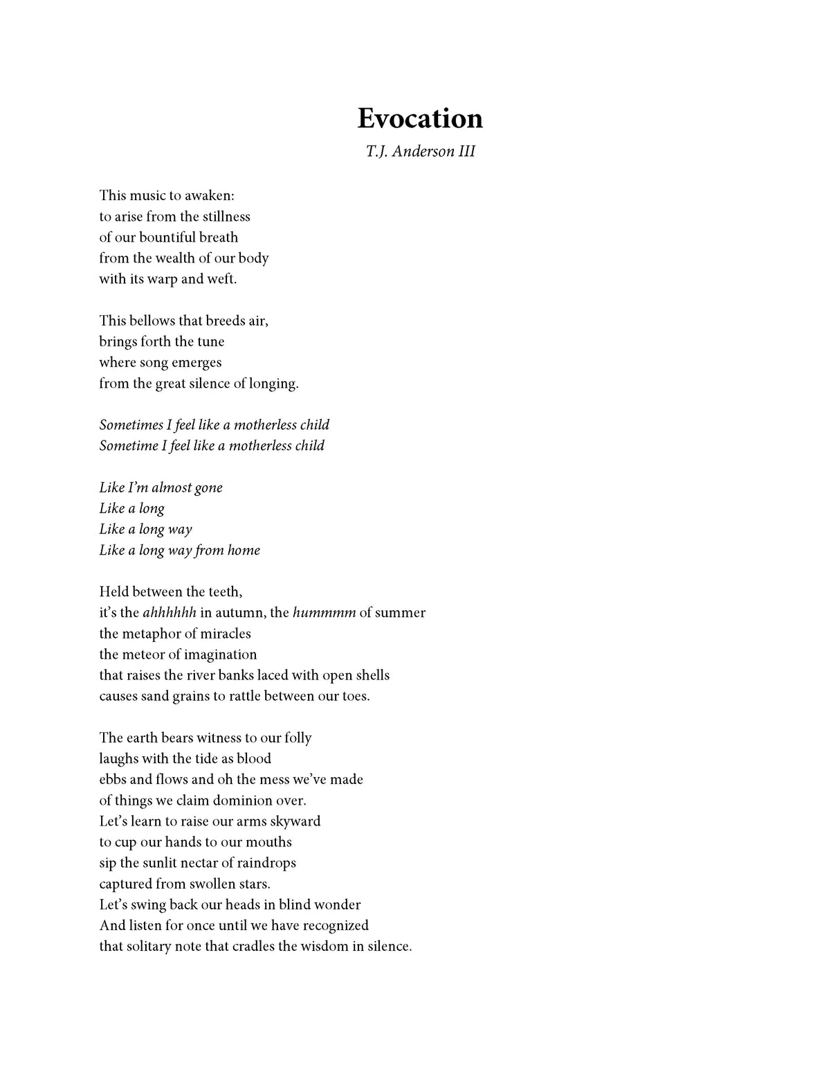 Anderson: Evocation