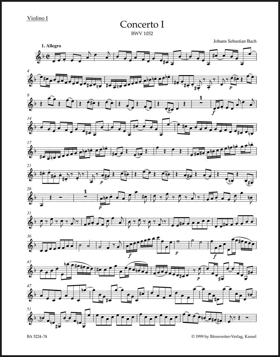 Bach: Harpsichord Concerto No. 1 in D Minor, BWV 1052