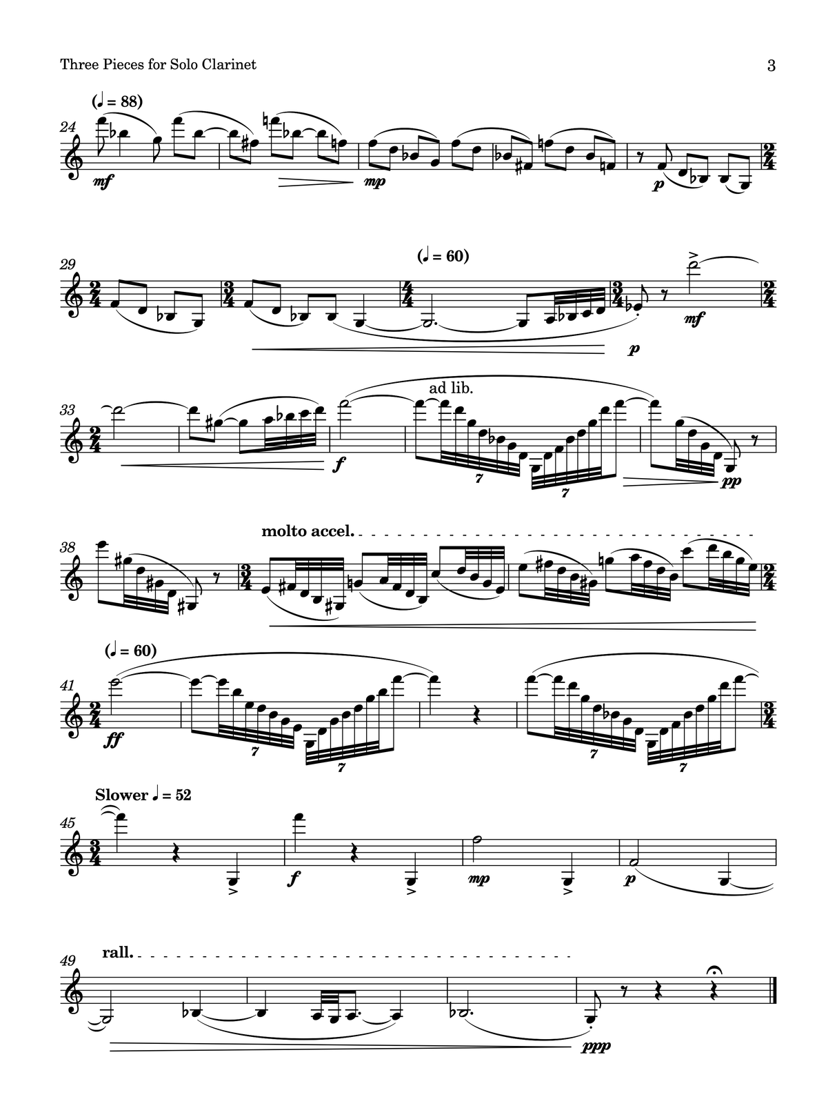 Mason: Three Pieces for Solo Clarinet