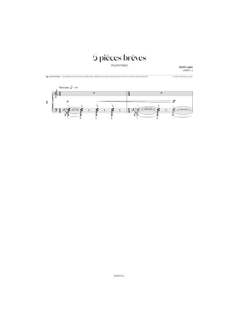 Lejet: 5 Pièces brèves