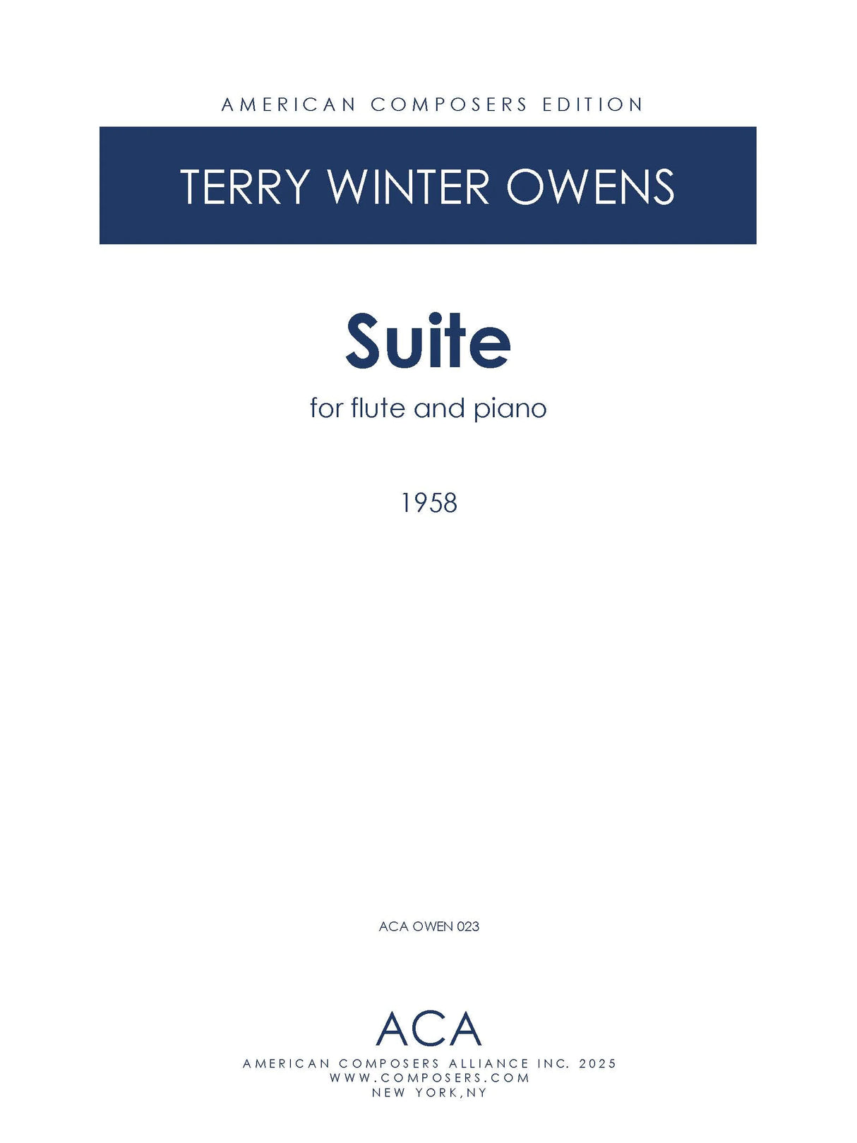 T.W. Owens: Suite for Flute and Piano