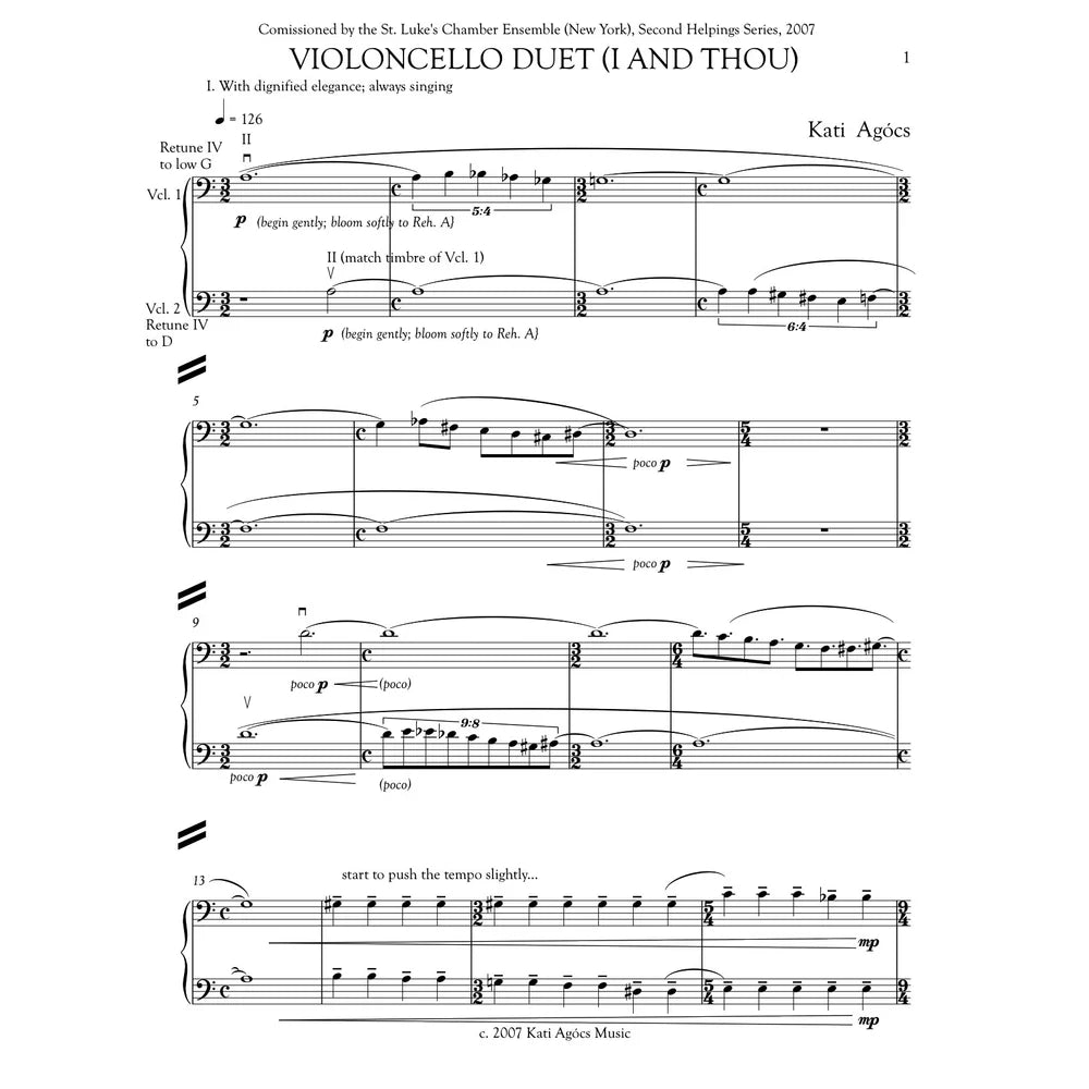 Agócs: Cello Duet ("I and Thou")