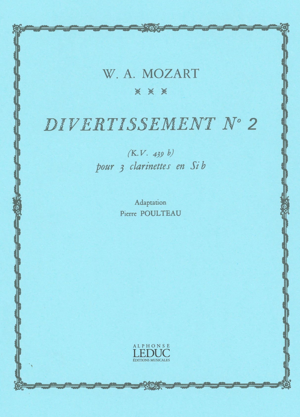 Mozart: Divertissement No. 2, K. 439b (arr. for 3 clarinets)
