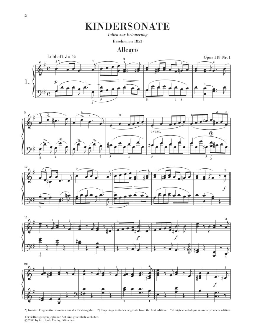 Schumann: 3 Piano Sonatas for the Young, Op. 118