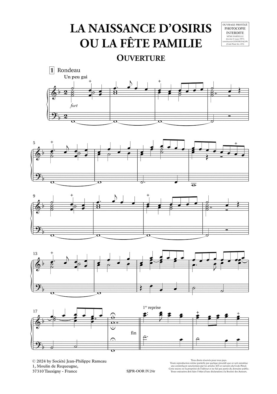 Rameau: La Naissance d'Osiris