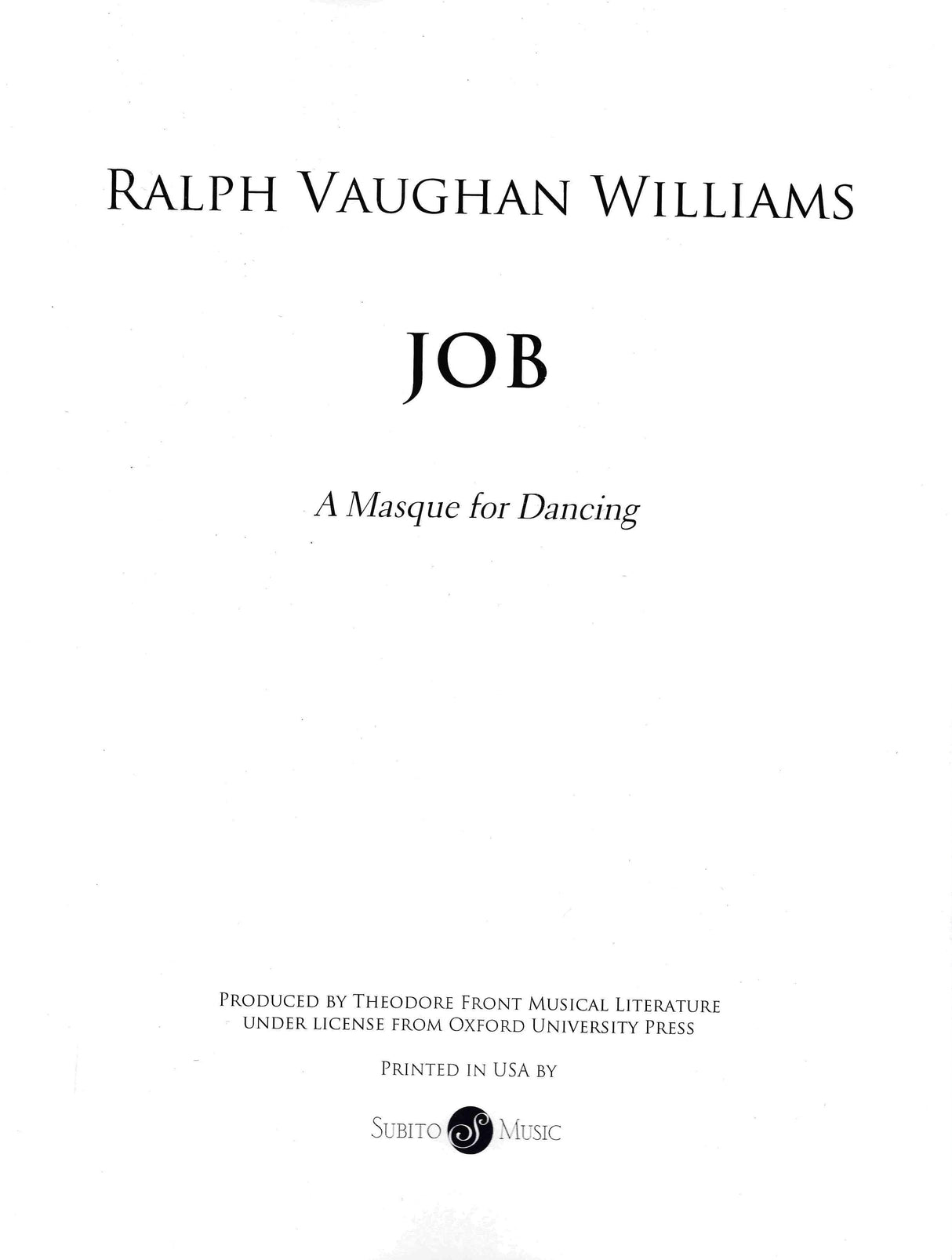 Vaughan Williams: Job