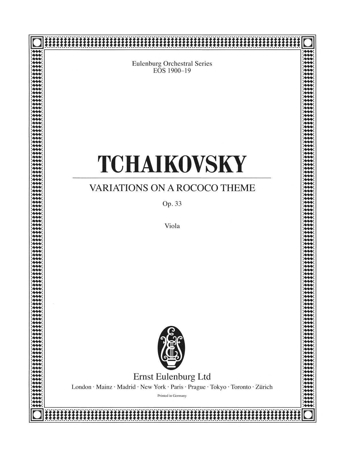 Tchaikovsky: Variations on a Rococo Theme, Op. 33