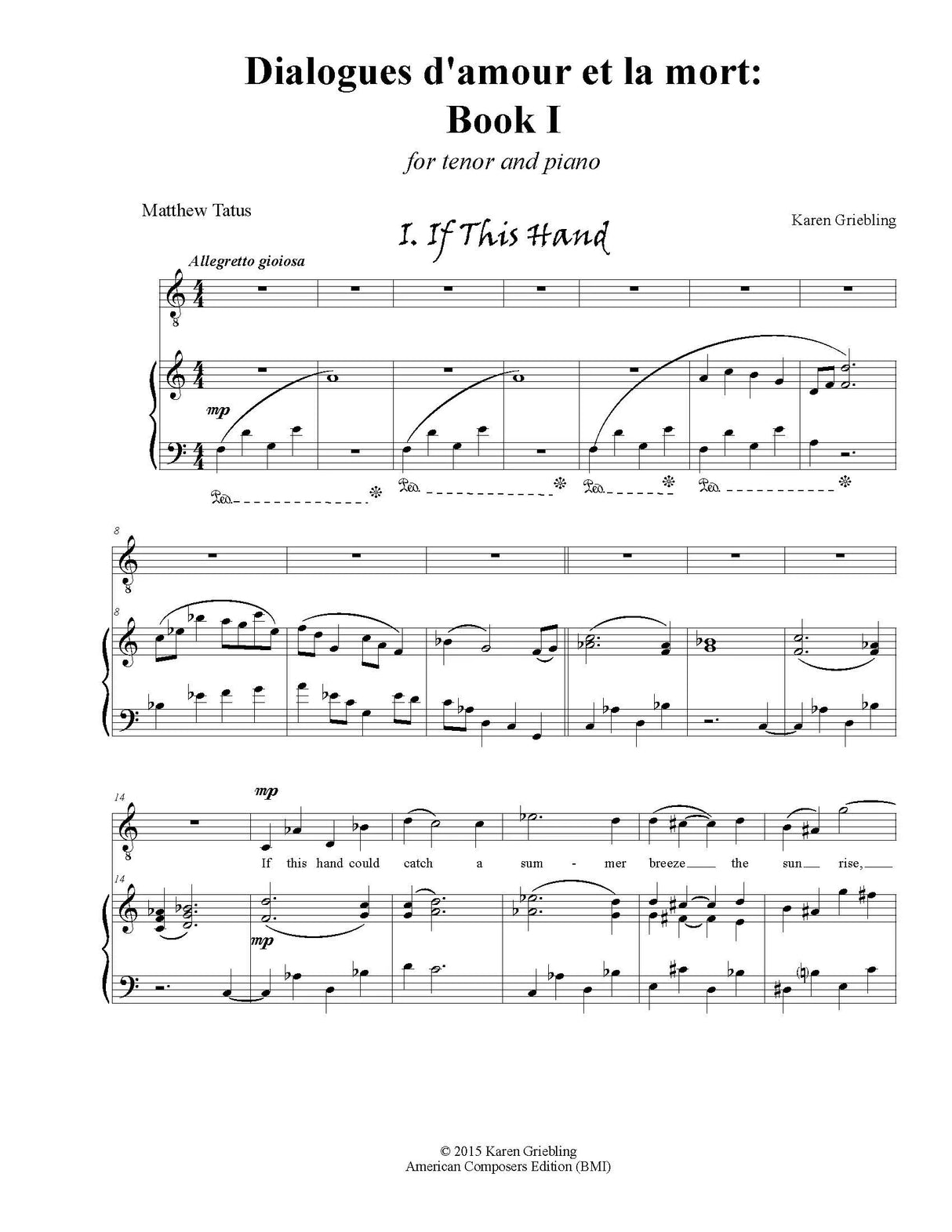 Griebling: Dialogues d'amour et la mort - Volume 1