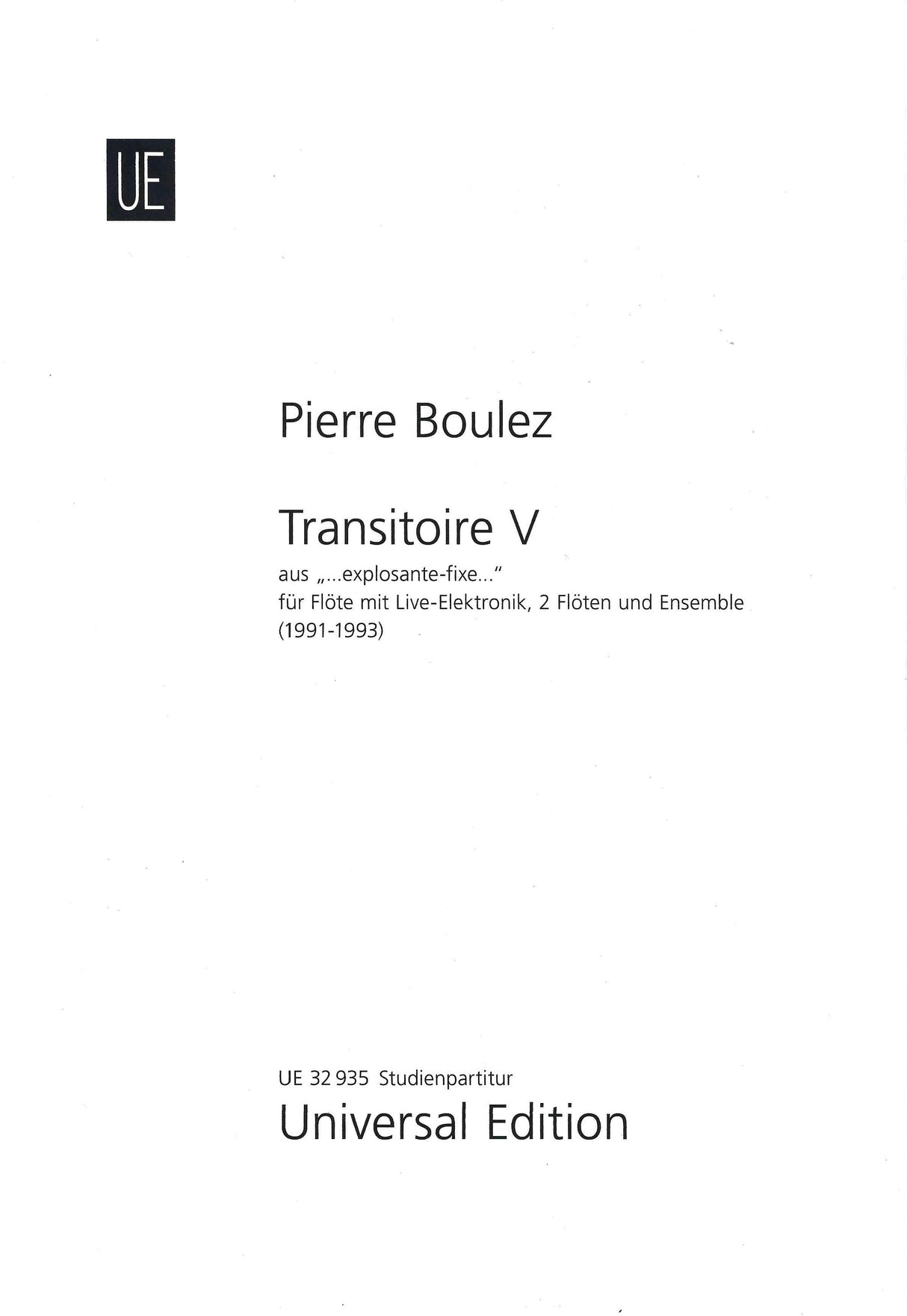 Boulez: Transitoire V