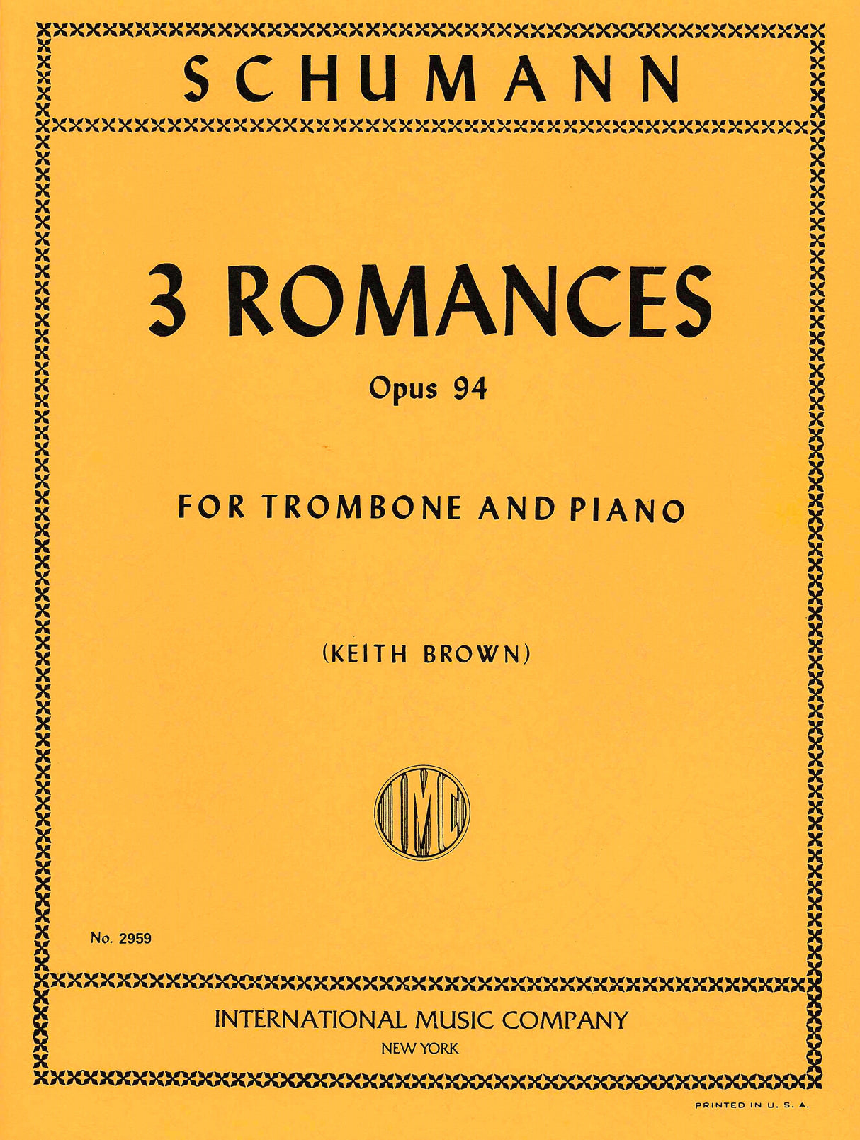 Schumann: 3 Romances, Op. 94 (arr. for trombone & piano)