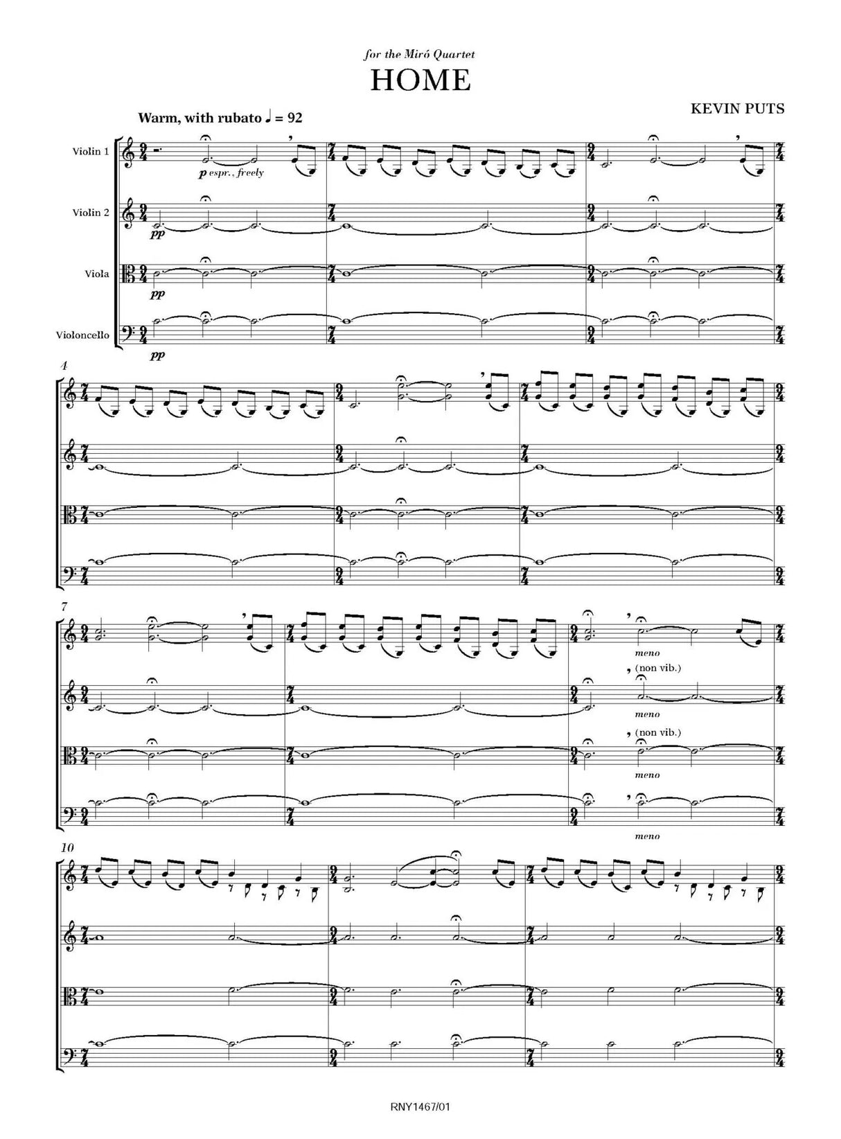 Puts: Home (Version for String Quartet)