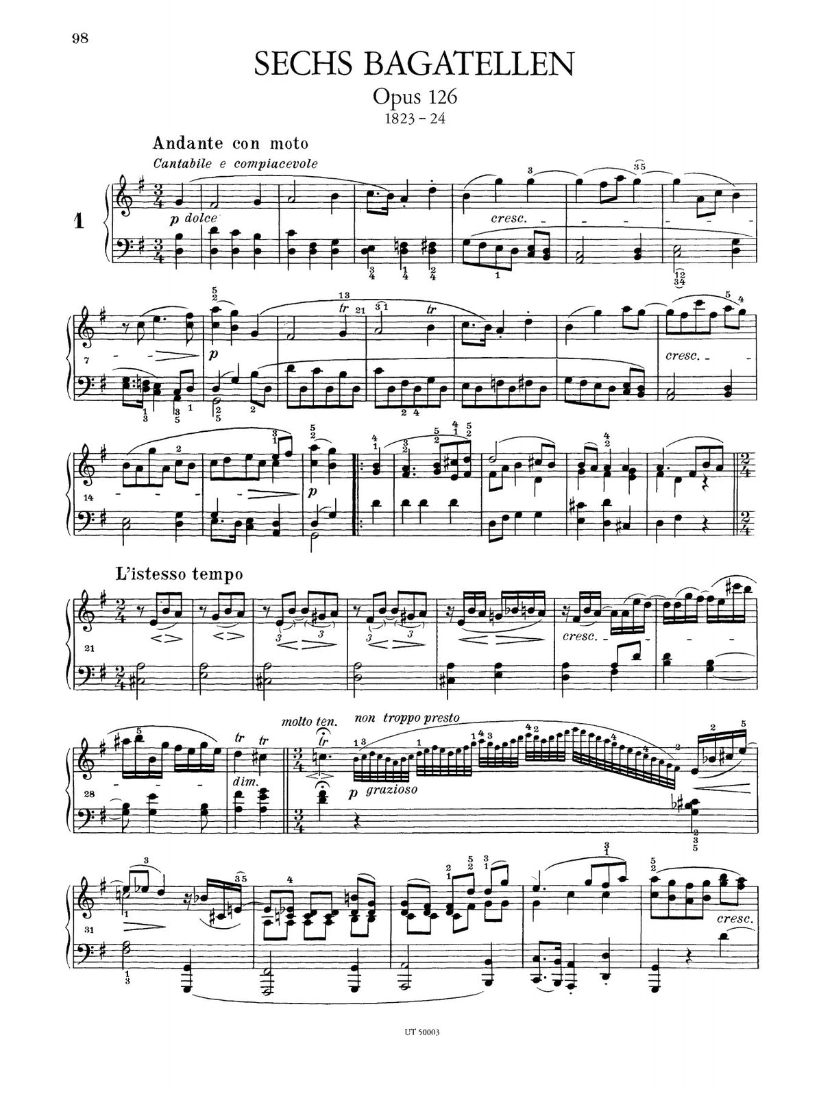 Beethoven: Selected Piano Pieces