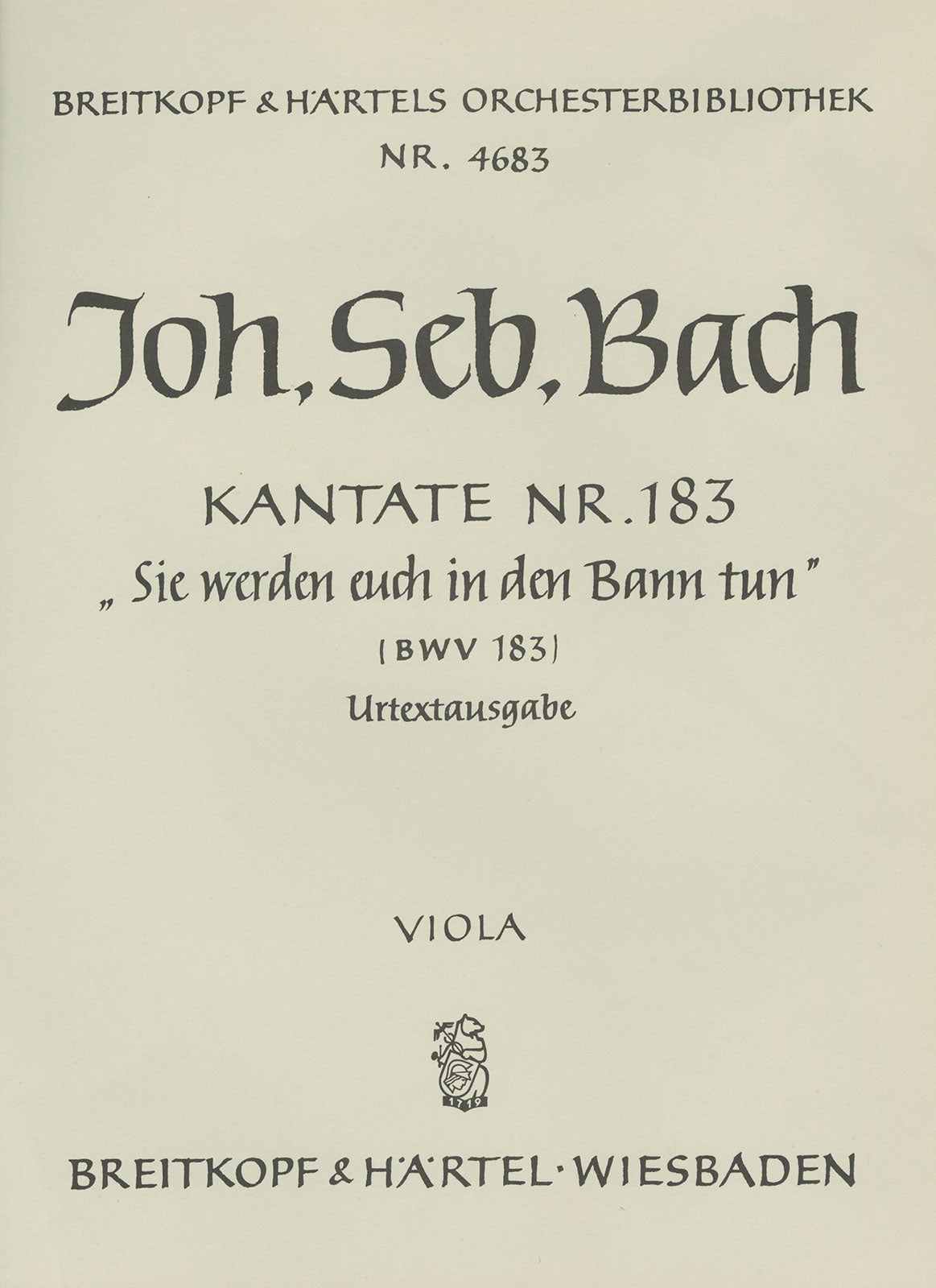 Bach: Sie werden euch in den Bann tun, BWV 183