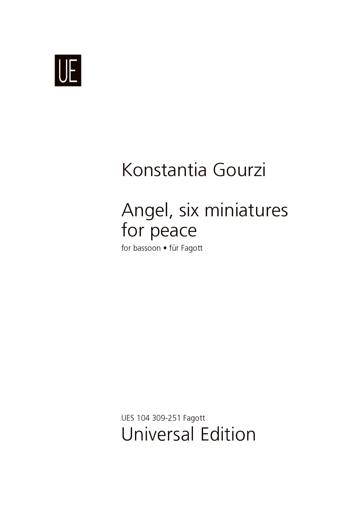 Konstantia Gourzi: Angel, six miniatures for peace