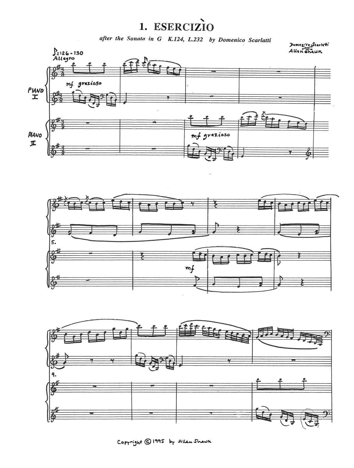 Shawn: 5 Pieces for Two Pianos