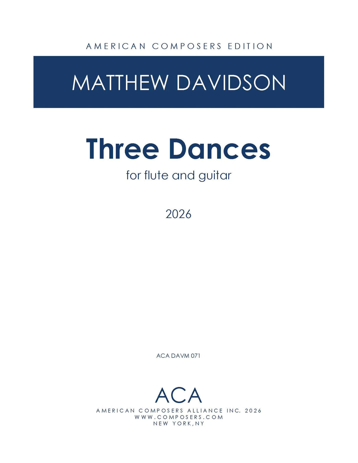 Davidson: 3 Dances