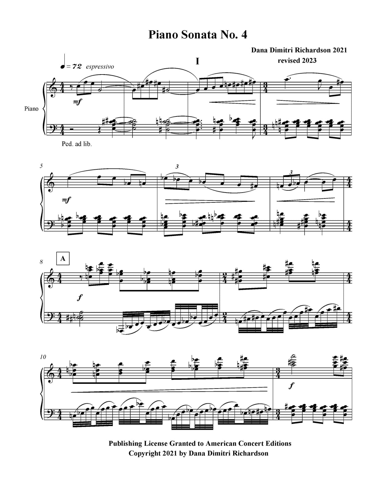 Richardson: Piano Sonata No. 4