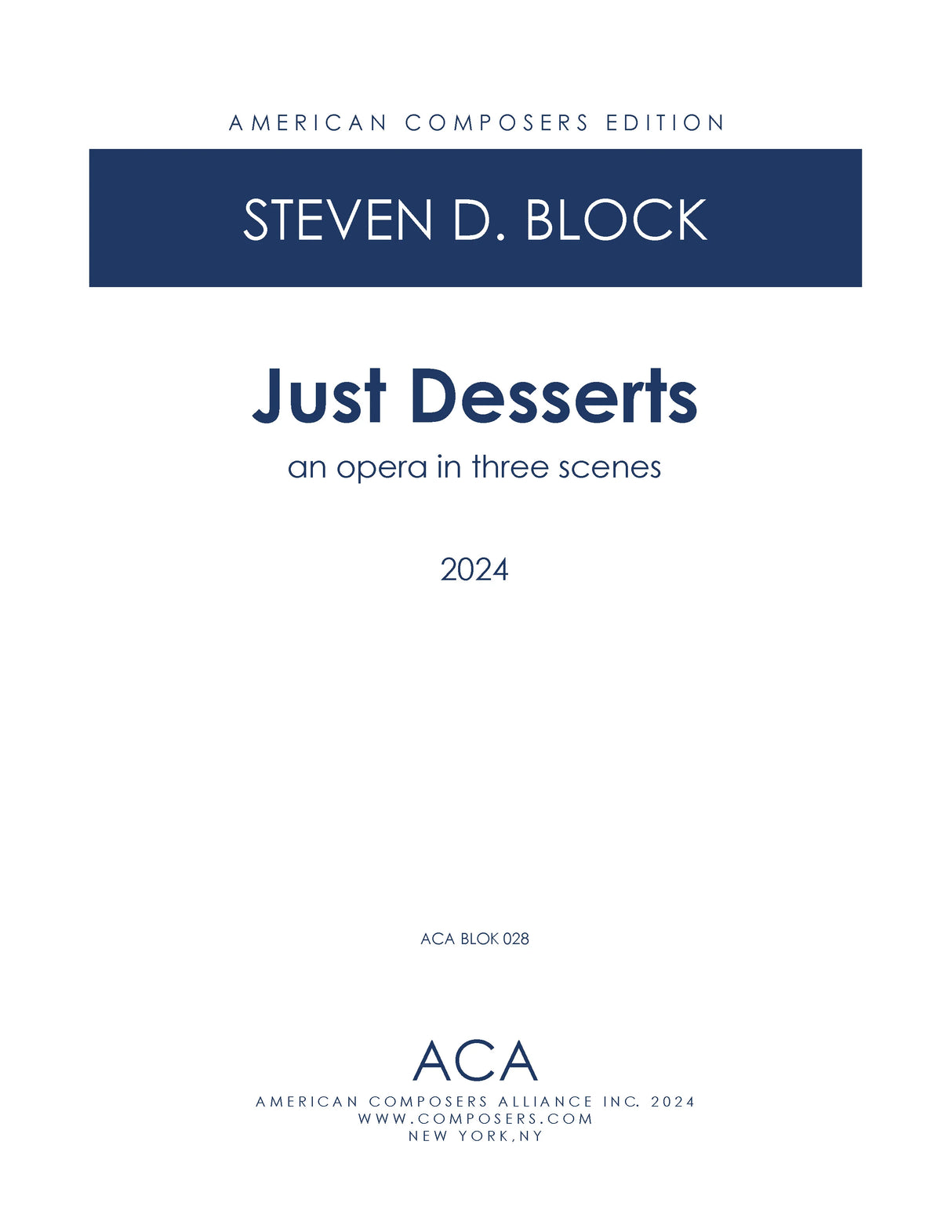 S. Block: Just Desserts