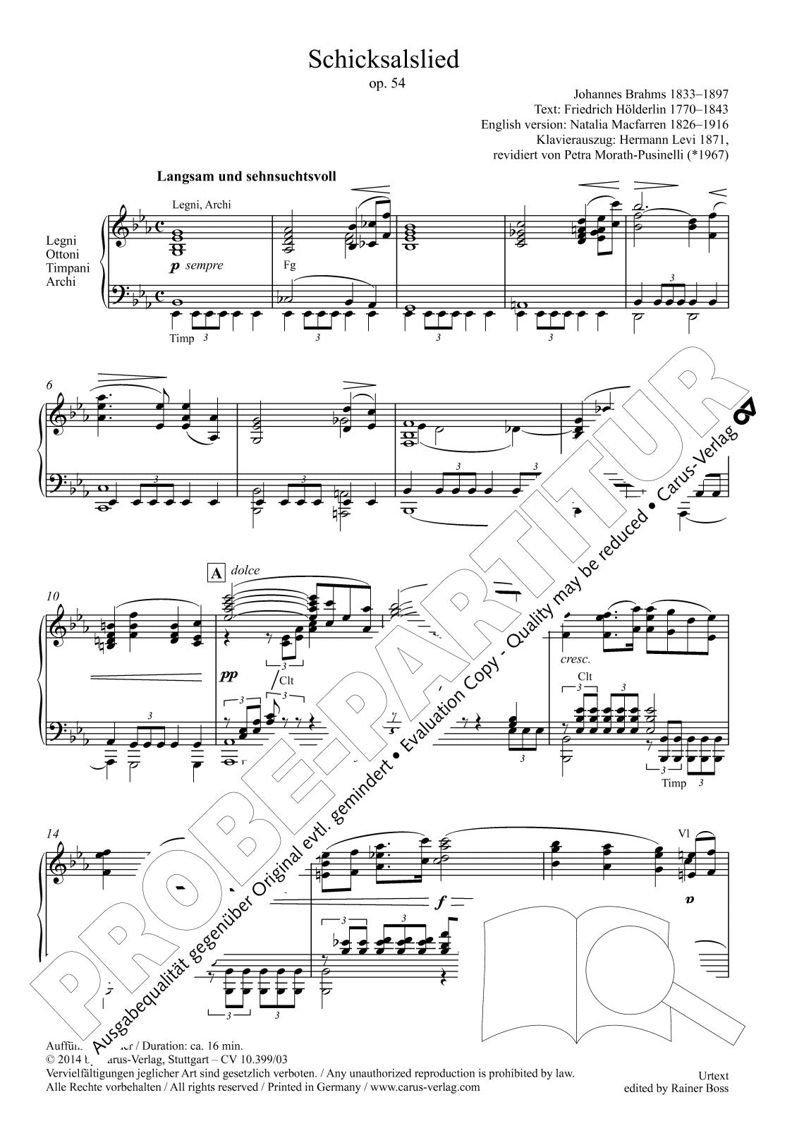 Brahms: Schicksalslied, Op. 54