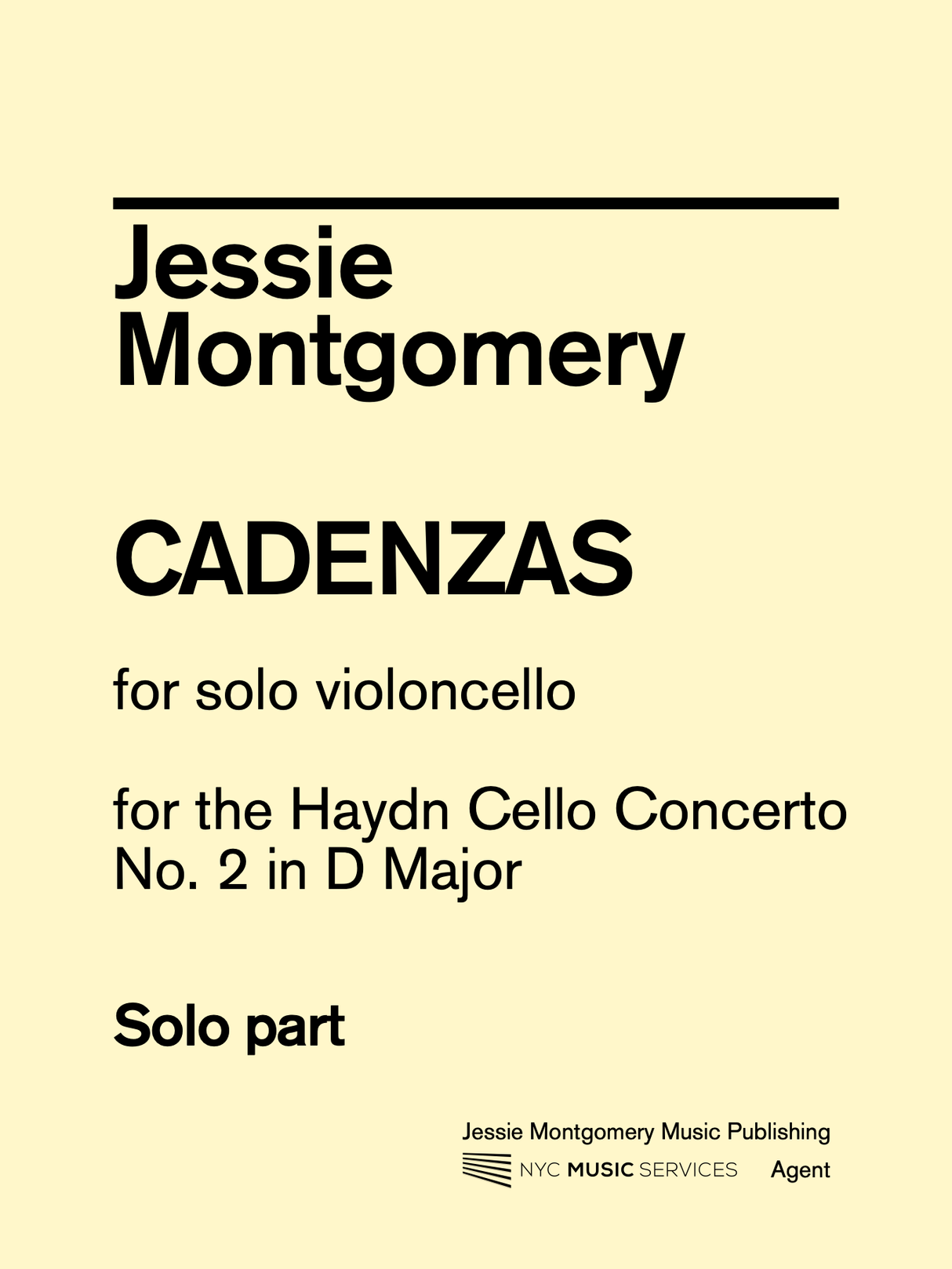 Montgomery: Cadenzas for the Haydn Cello Concerto No. 2 in D Major