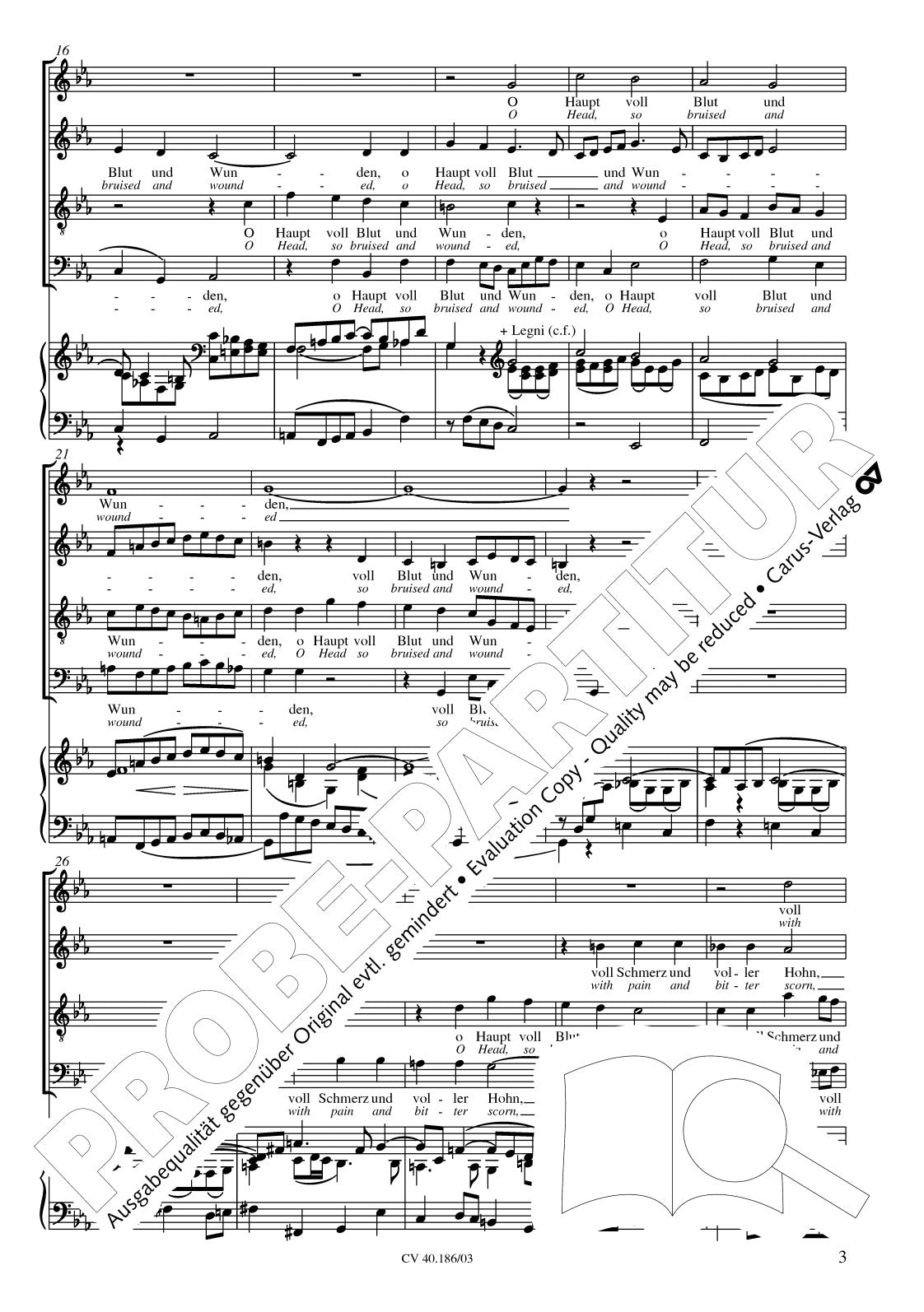 Mendelssohn: O Haupt voll Blut and Wunden, MWV A 8