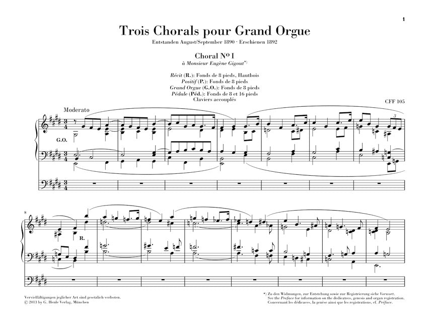 Franck: 3 Chorals Pour Grand Orgue