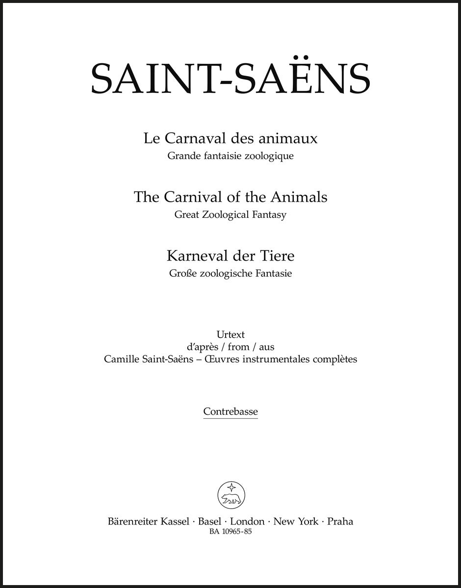 Saint-Saëns: Le carnaval des animaux