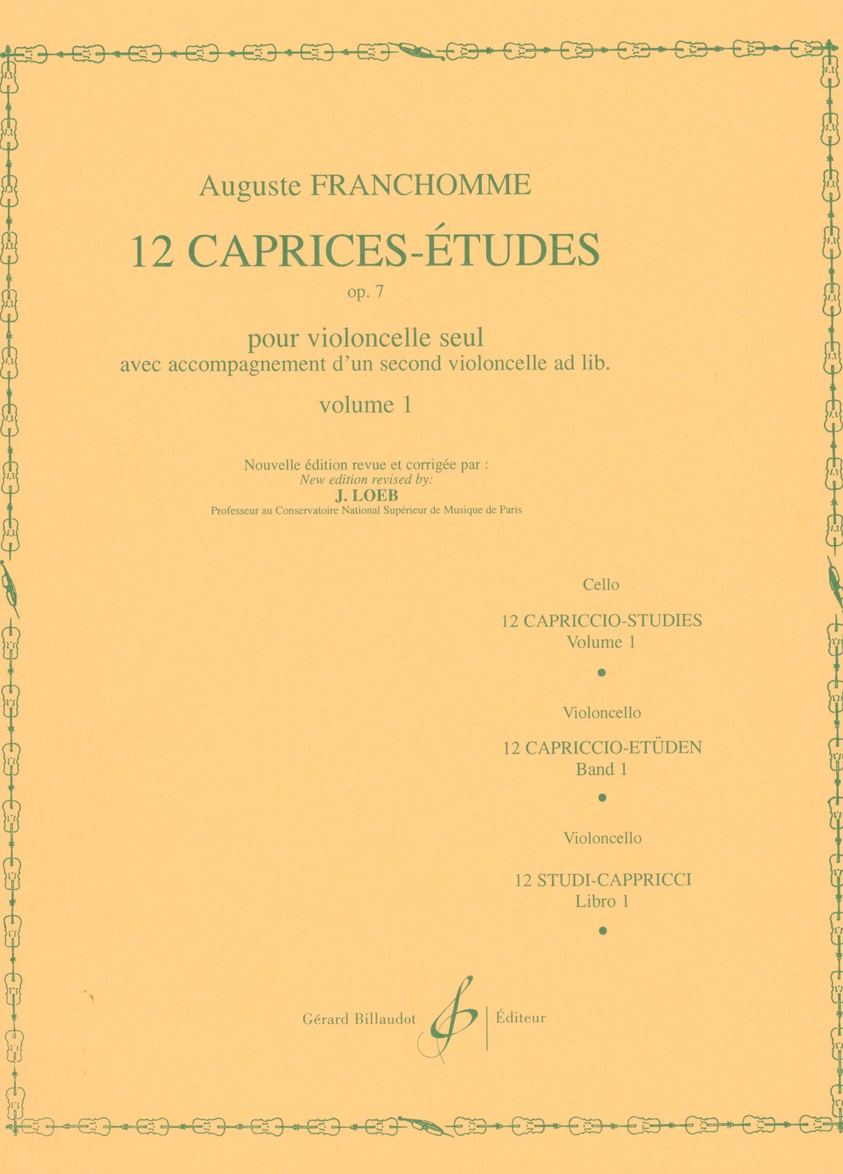 Franchomme: 12 Caprices, Op. 7 - Volume 1 (Nos. 1-6)