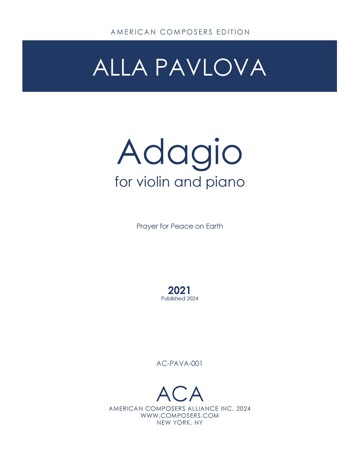 Pavlova: Adagio for Violin and Piano