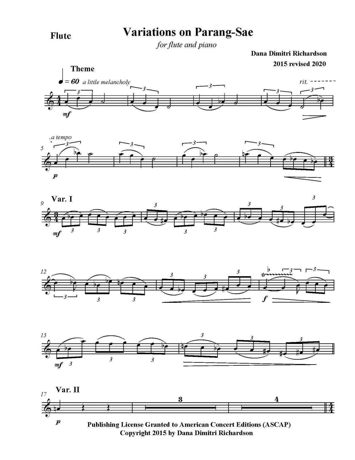 D. Richardson: Variations on Parang-Sae