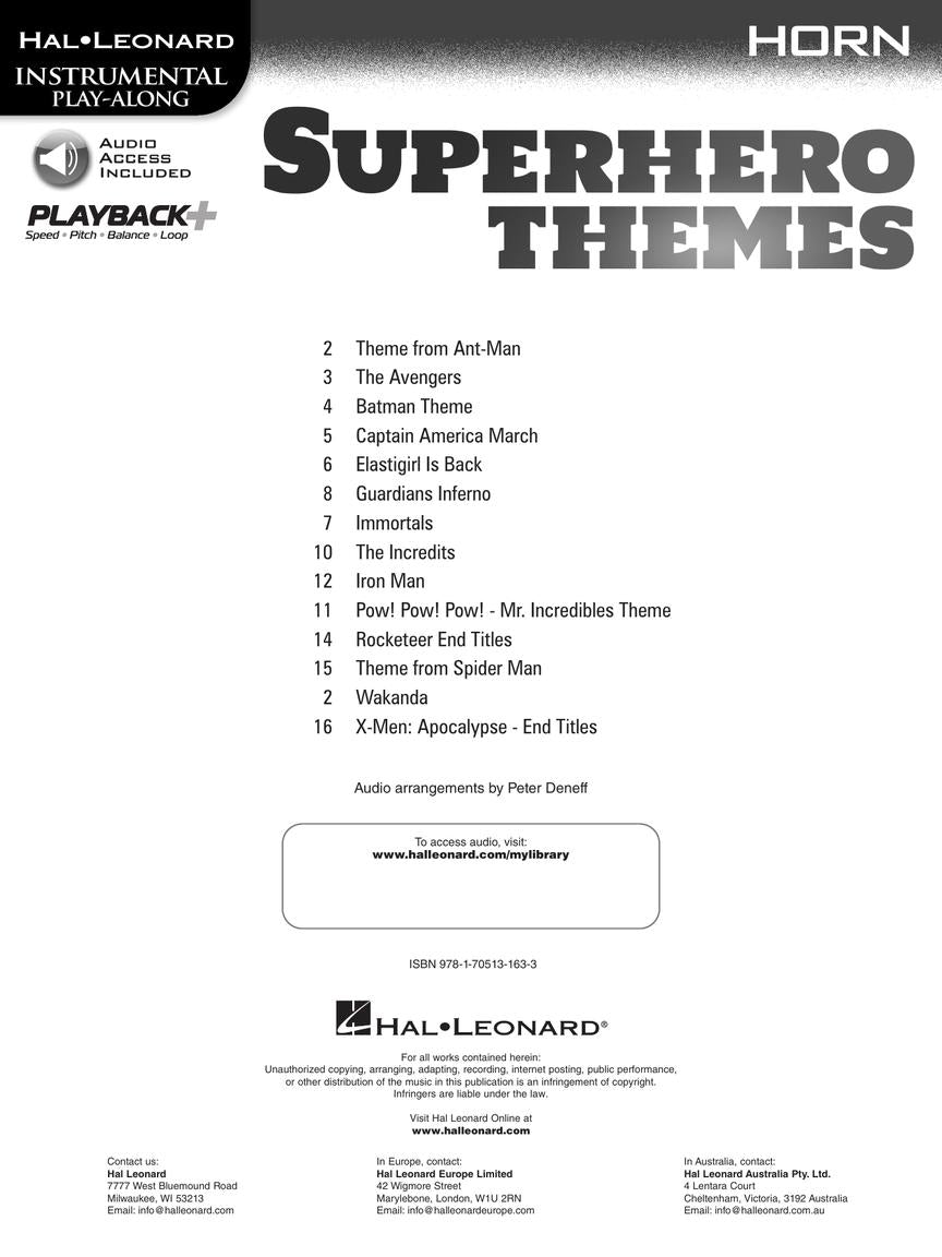 Superhero Themes Instrumental Play-Along for Horn