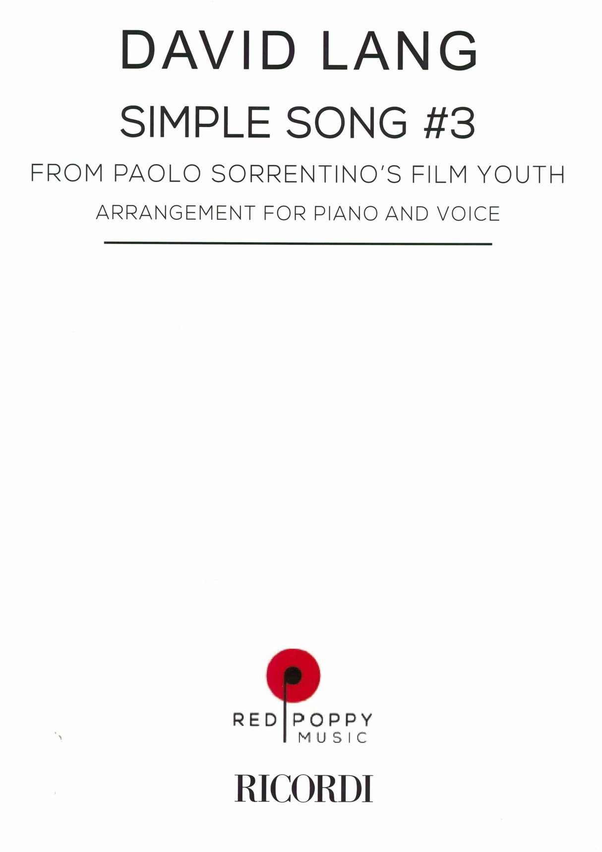 Lang: simple song #3 (Version for Soprano & Piano)