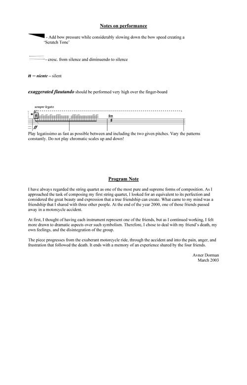 Dorman: String Quartet No. 1