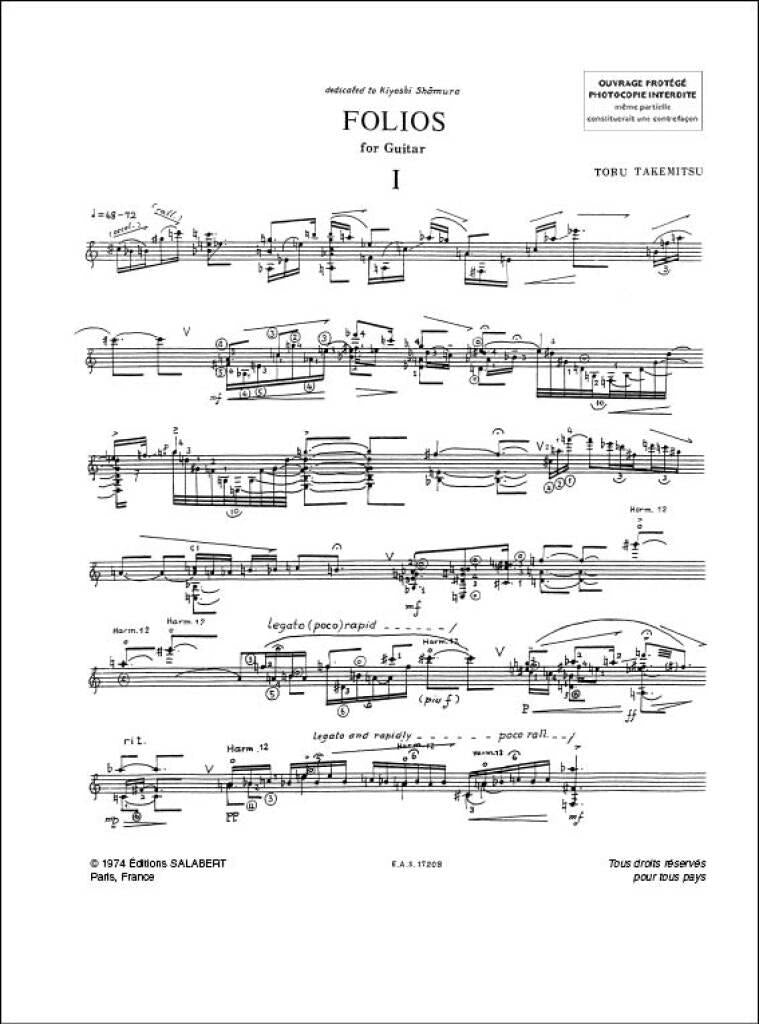 Takemitsu: Folios