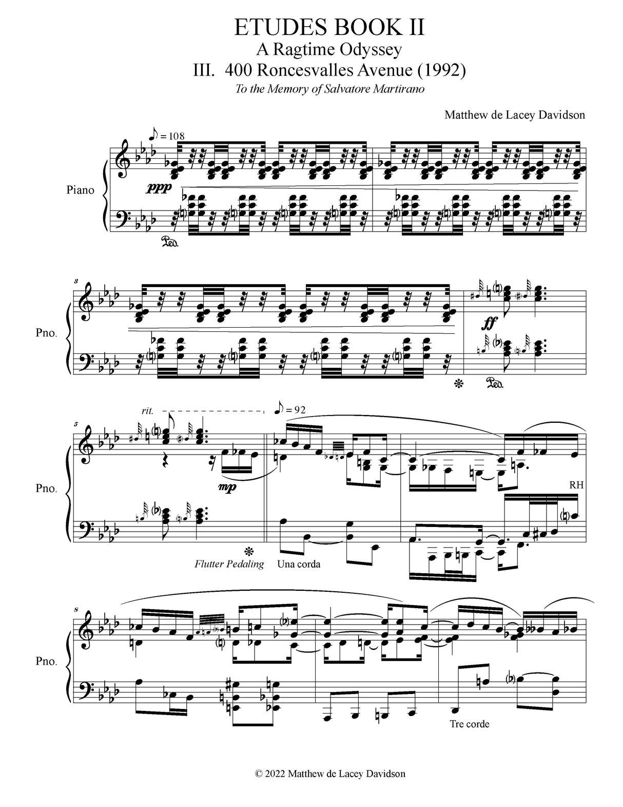 Davidson: Etudes for Piano Book II: A Ragtime Odyssey