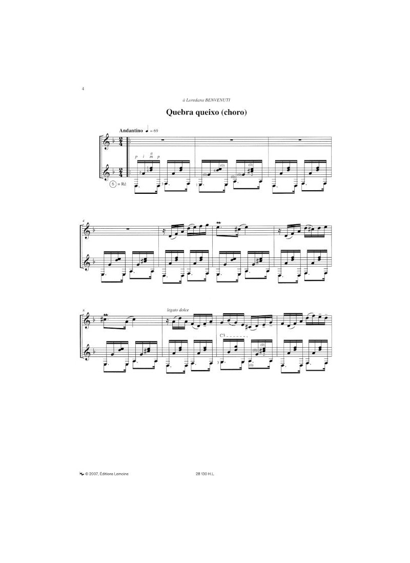 Machado: Musiques populaires brésiliennes (arr. for violin & guitar)