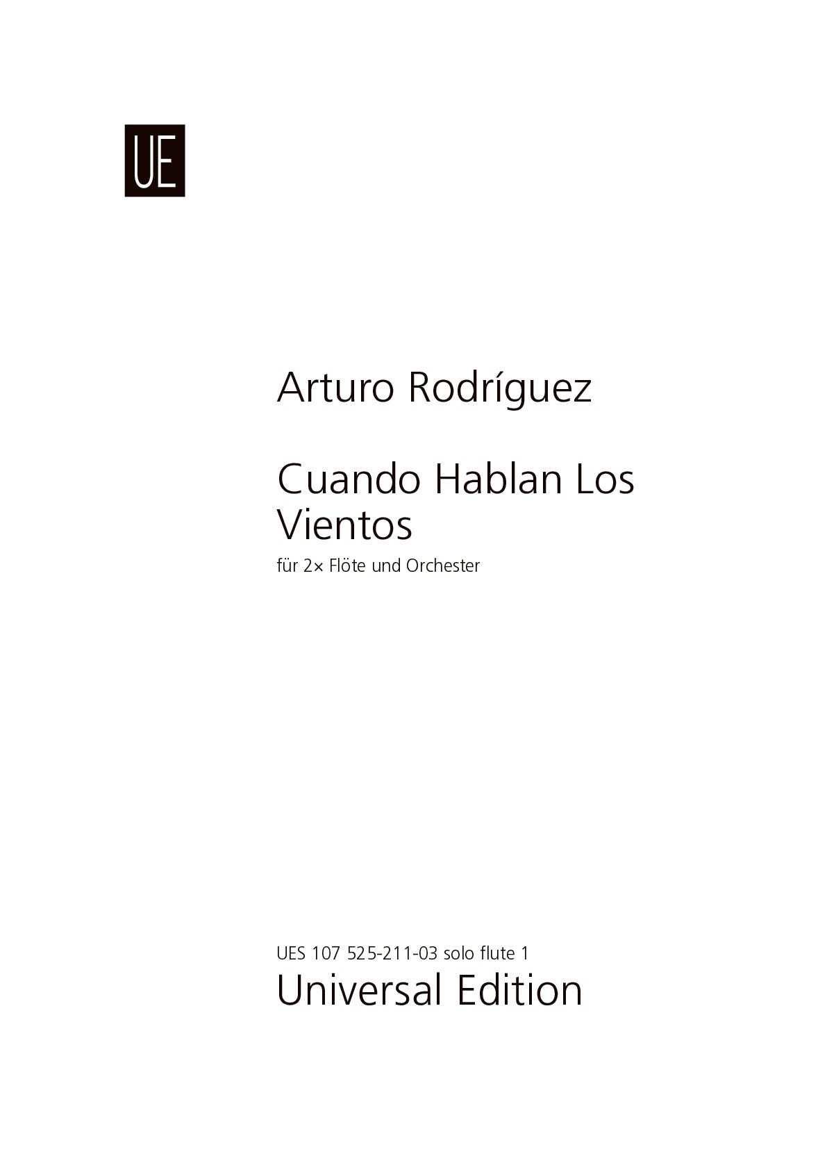 A. Rodríguez: Cuando Hablan Los Vientos (Version for 2 Flutes & Orchestra)