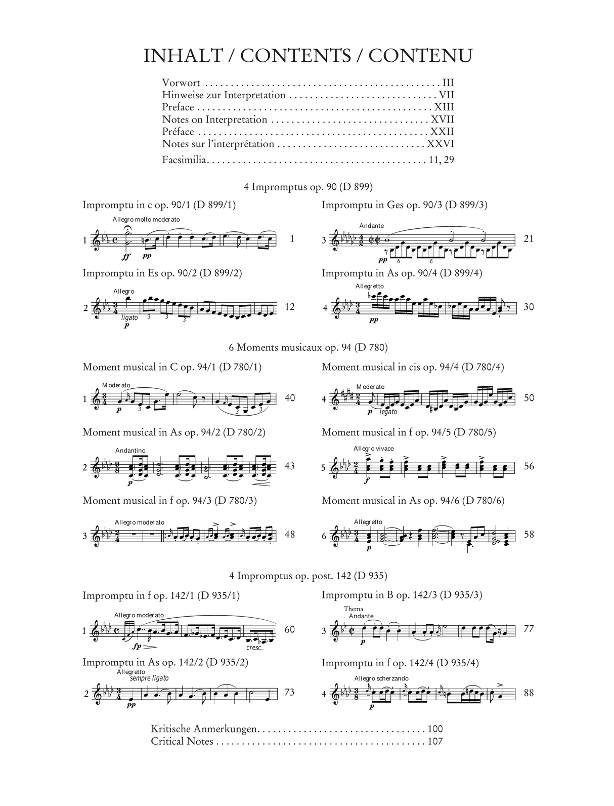 Schubert: Impromptus, Moments musicaux