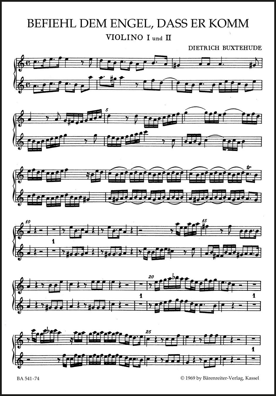 Buxtehude: Befiehl dem Engel, daß er komm, BuxWV 10