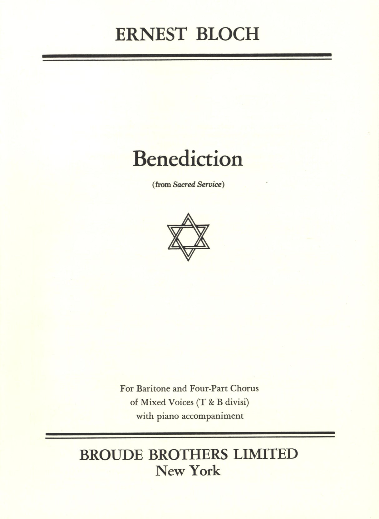 Bloch: Benediction from Sacred Service