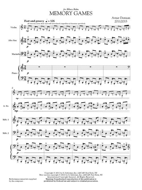 Dorman: Memory Games (for ensemble)
