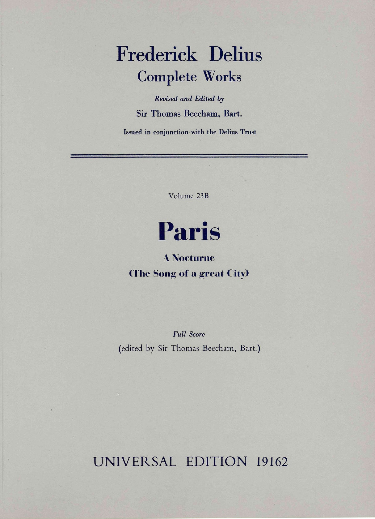 Delius: Paris - Nocturne - The Song of a Great City