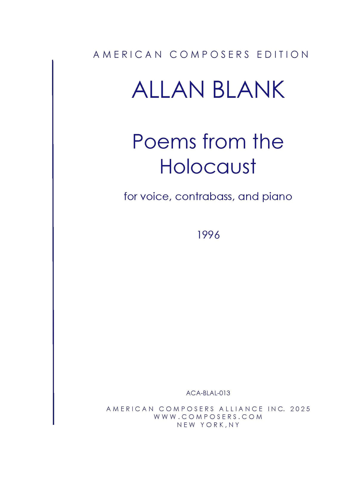 Blank: Poems from the Holocaust