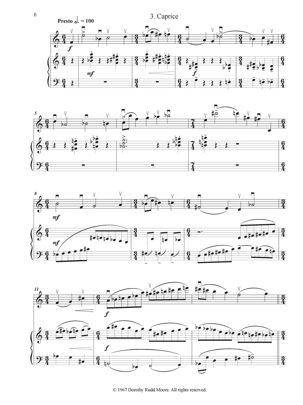 Moore: Three Pieces for Violin and Piano